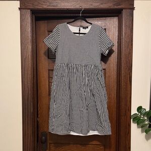 Roolee Black and White Gingham Women’s Dress